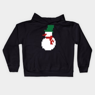 Snowman Pixel Art Kids Hoodie